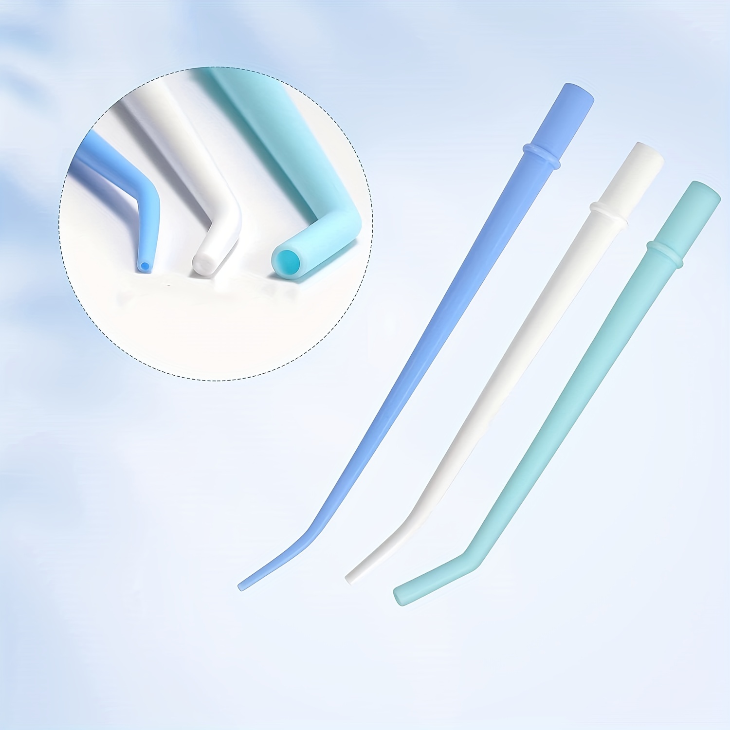 25pcs Disposable Plastic Curved Tips Surgical Aspirator