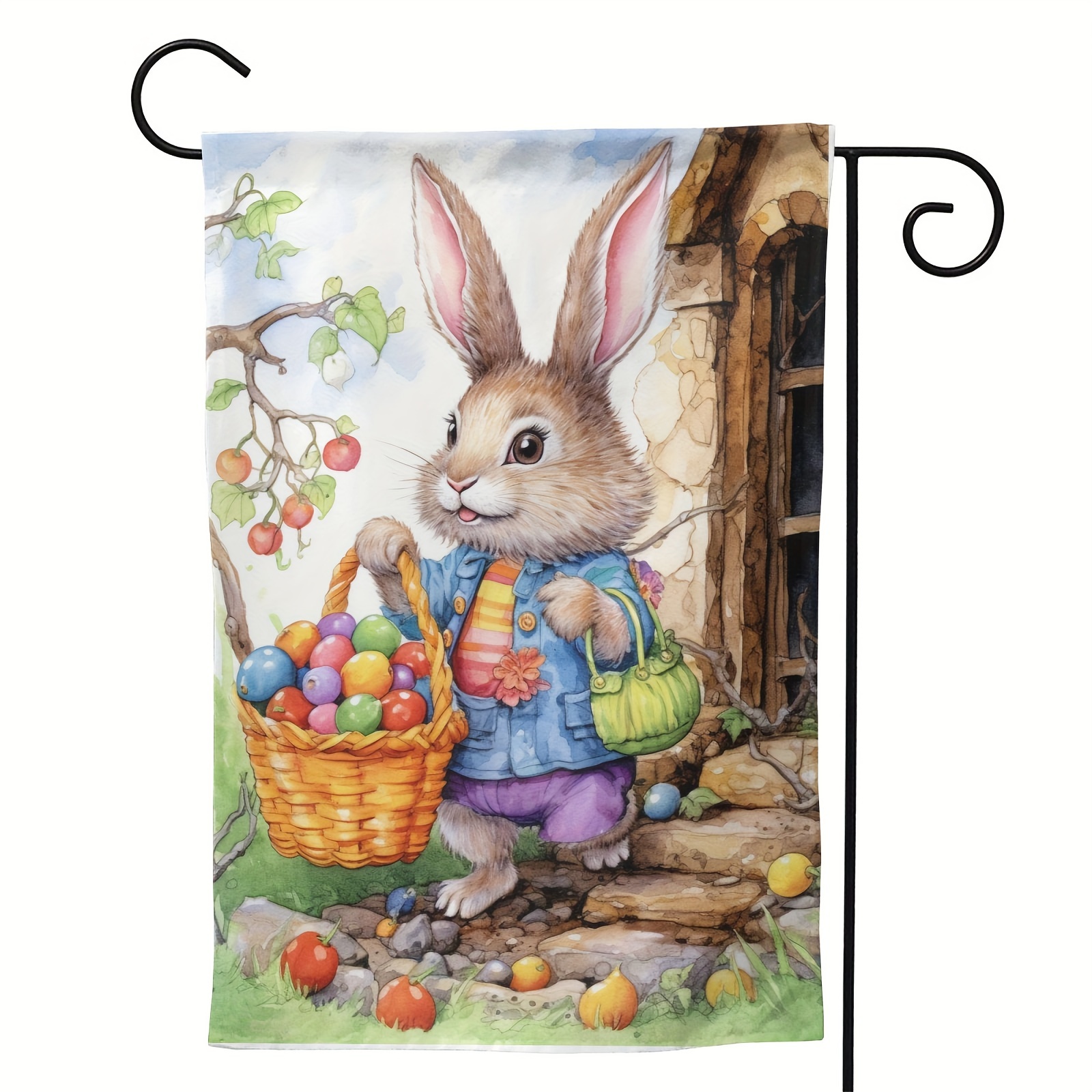 

1pc, 12x18inch Easter Bunny Easter Flag, Double Sided Easter Garden Flag For Outdoor, House Flag, Home Decor, Outdoor Decor, Yard Decor, Garden Decorations