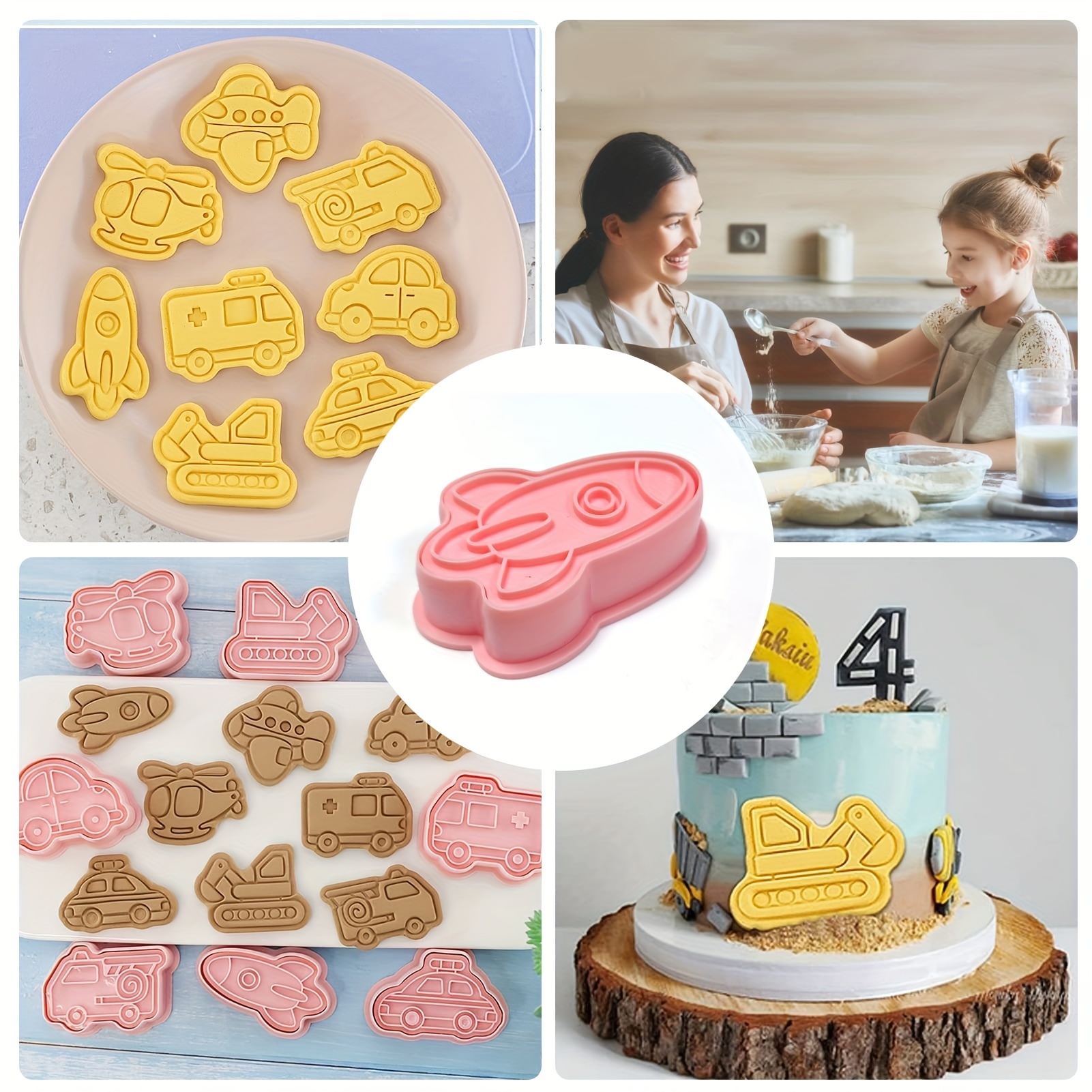 6/8Pcs DIY Cake Decorating Tools Christmas Cookie Cutters Set Cartoon  Biscuit Mould Fondant Cookie Mold Baking Tools for Kitchen