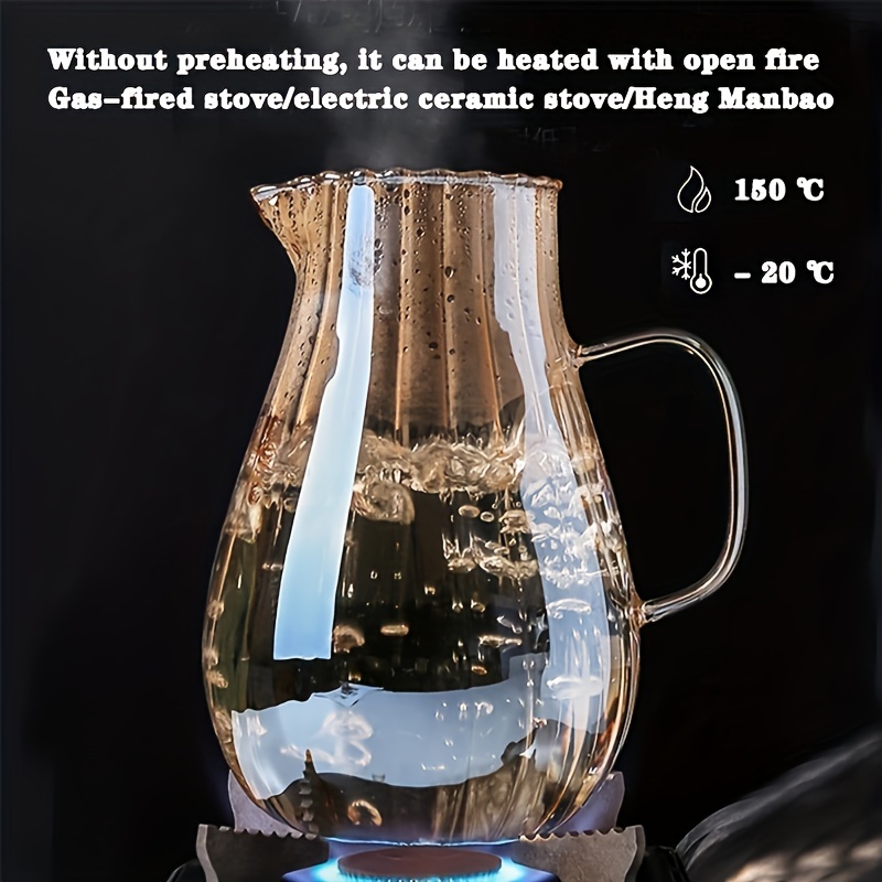 Geometric Glass Pitcher With Lid, Exquisite Glass Teacup, Heat Resistant  Heavy Duty Water Pitcher, Drink Carafe, For Hot And Cold Beverges,  Drinkware - Temu