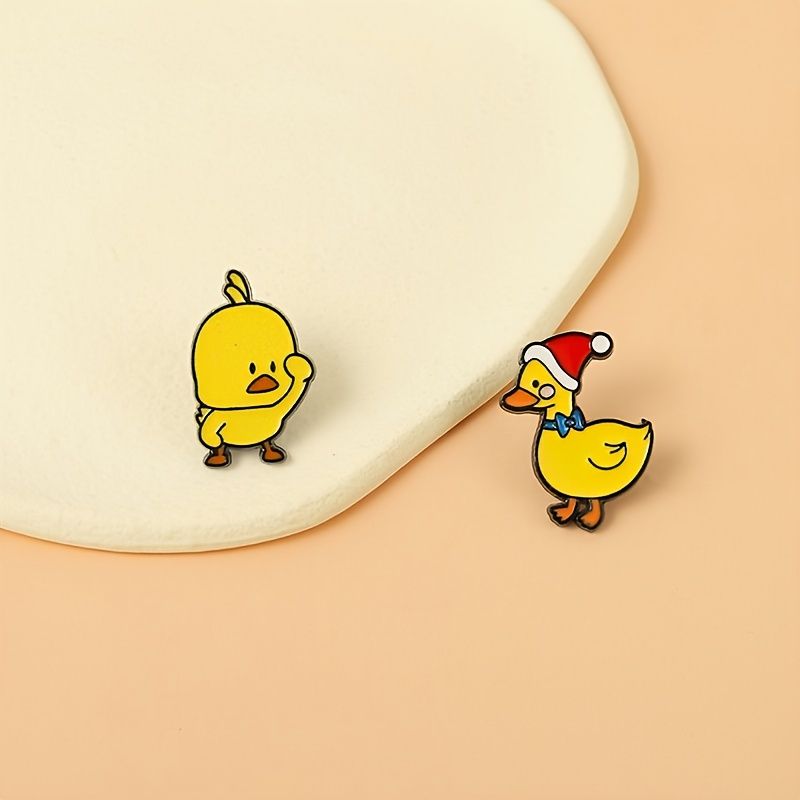 New Alloy Animal Ornaments Creative Cartoon Cute Duck Shape Baking Paint  Pin Anime Funny Pin | Check Out Today's Deals Now | Temu