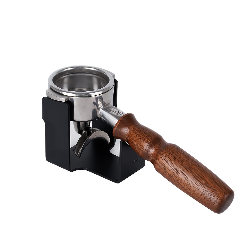 1pc Walnut Espresso Tamping Mat, Metal 58mm Portafilter Holder