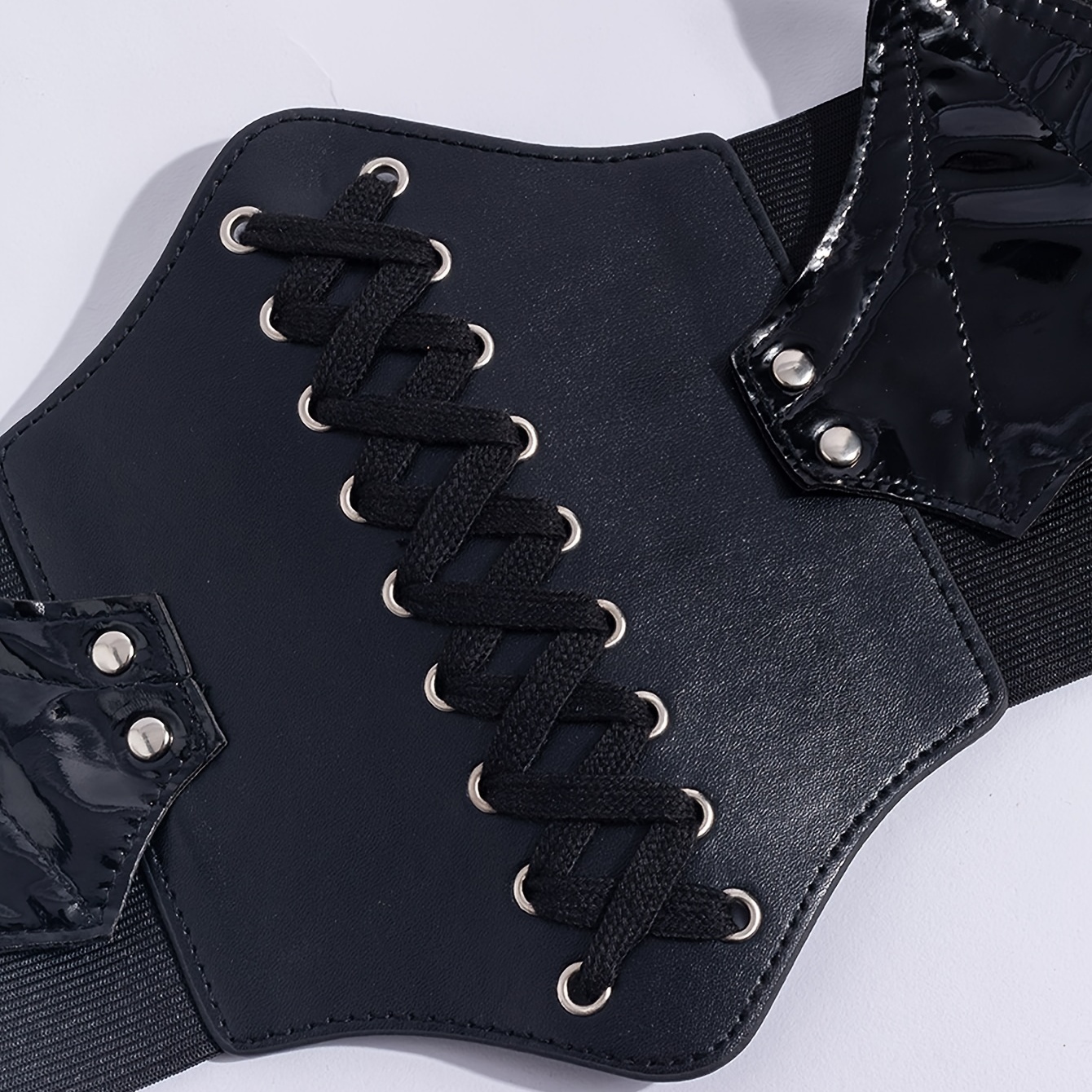 1pc Women Black Lace-up Corset Belt For Dress Decoration