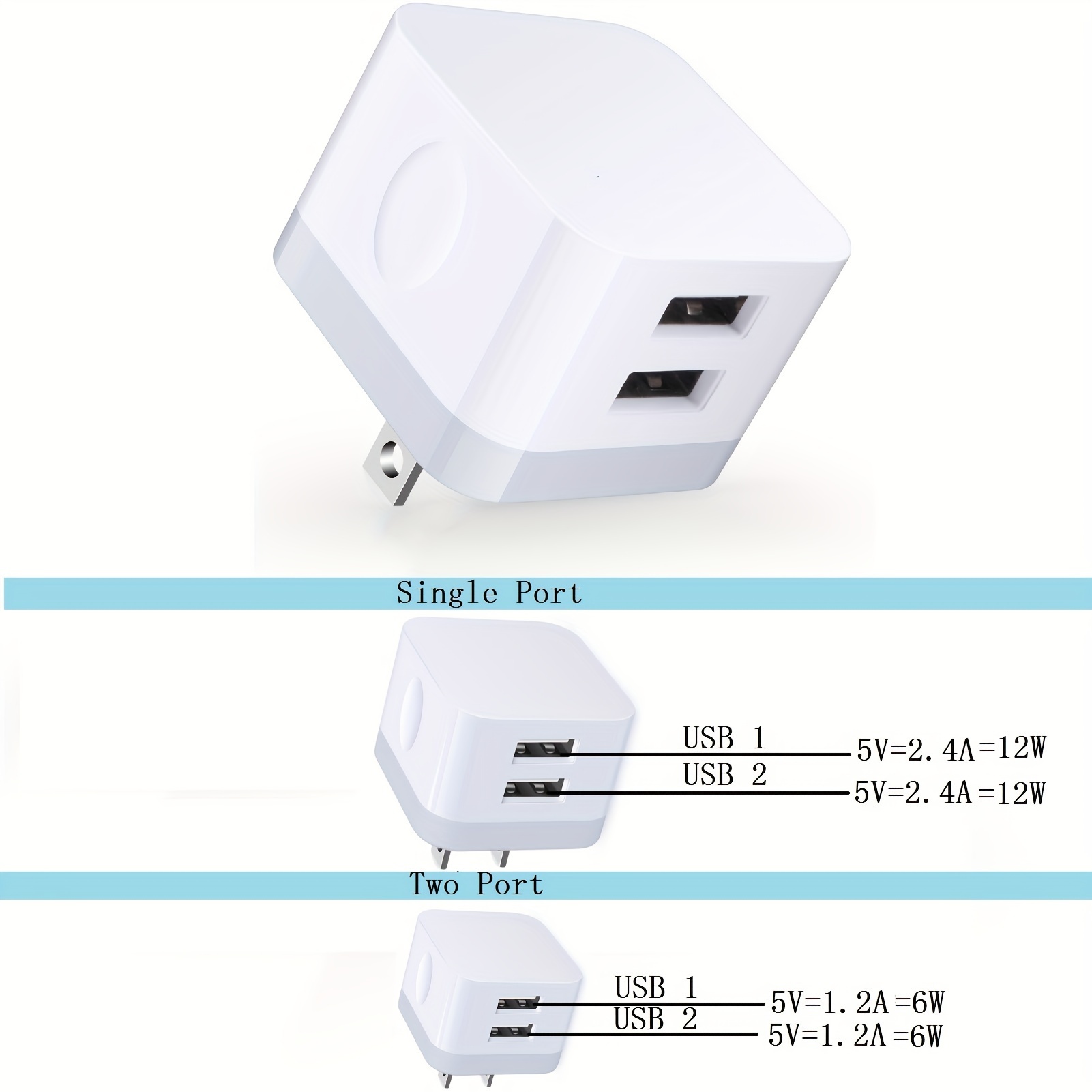 Cargador de pared USB 5v 2a adaptador rápido