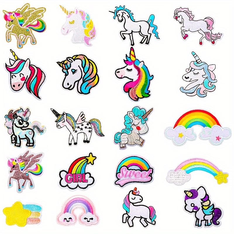 Cartoon Thermoadhesive Patches Unicorn Embroidered Patch For T-Shirt  Clothing Cute Iron on Patches On Clothes DIY Appliques