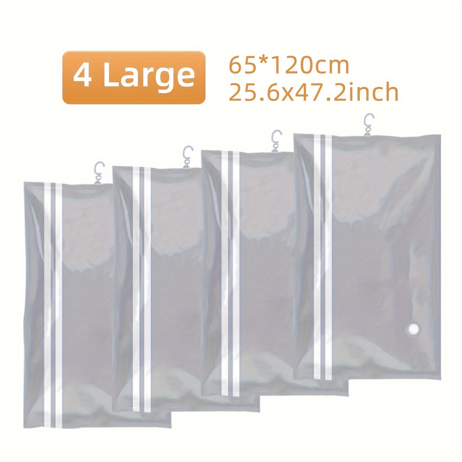  Hanging Vacuum Storage Bags Clothes Storage Bags 4 PCS