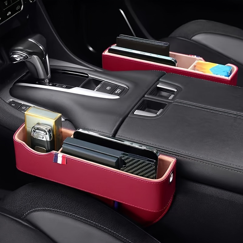 weeee Car Seat Gap Filler Pad PU Leather Console Side Pocket Organizer for  Wallet Coin Key P2G5 