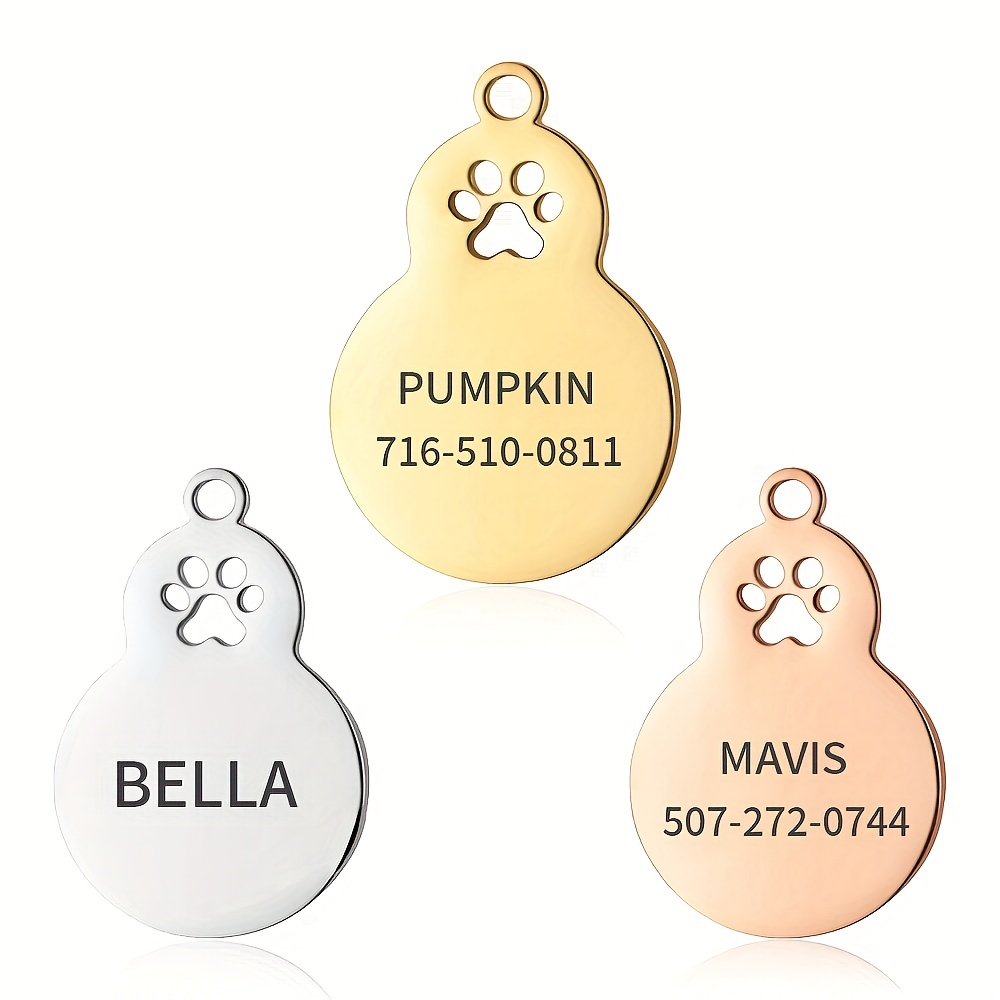 Personalized Dog Tags Customize With Engraved Name Phone - Temu