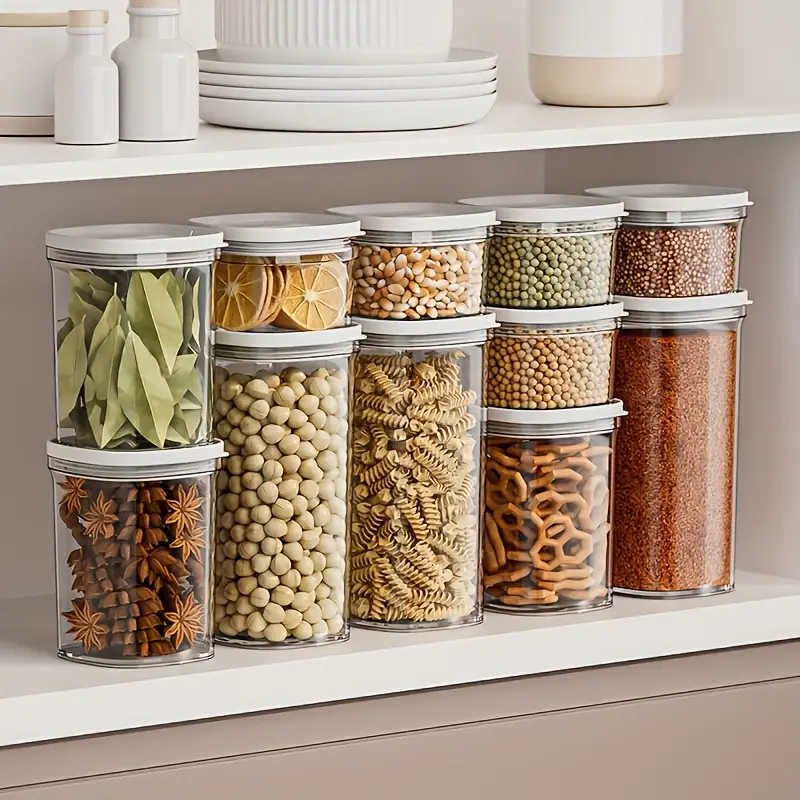 Food Storage Container With Lid, Clear Plastic Dry Food Canisters
