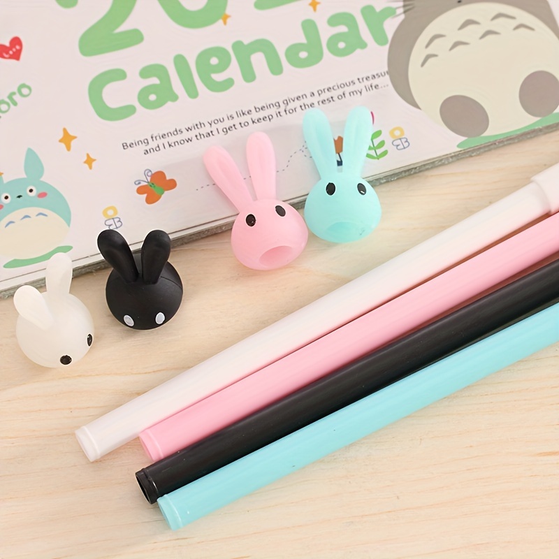 6pcs Cute Cartoon Kawaii Animal Ears Gel Ink Roller Ball Point Pen School  Kids