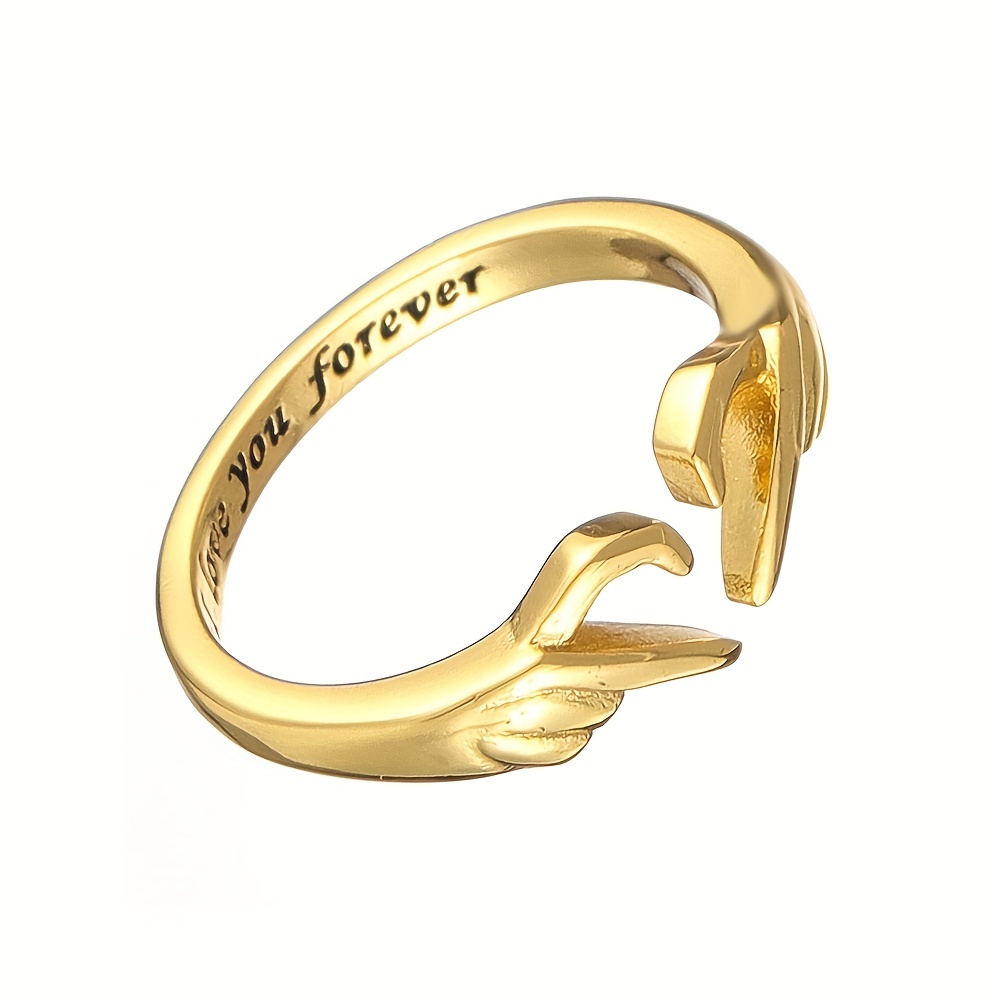 Heart Shape Opening Couples Ring Men's Alloy Band