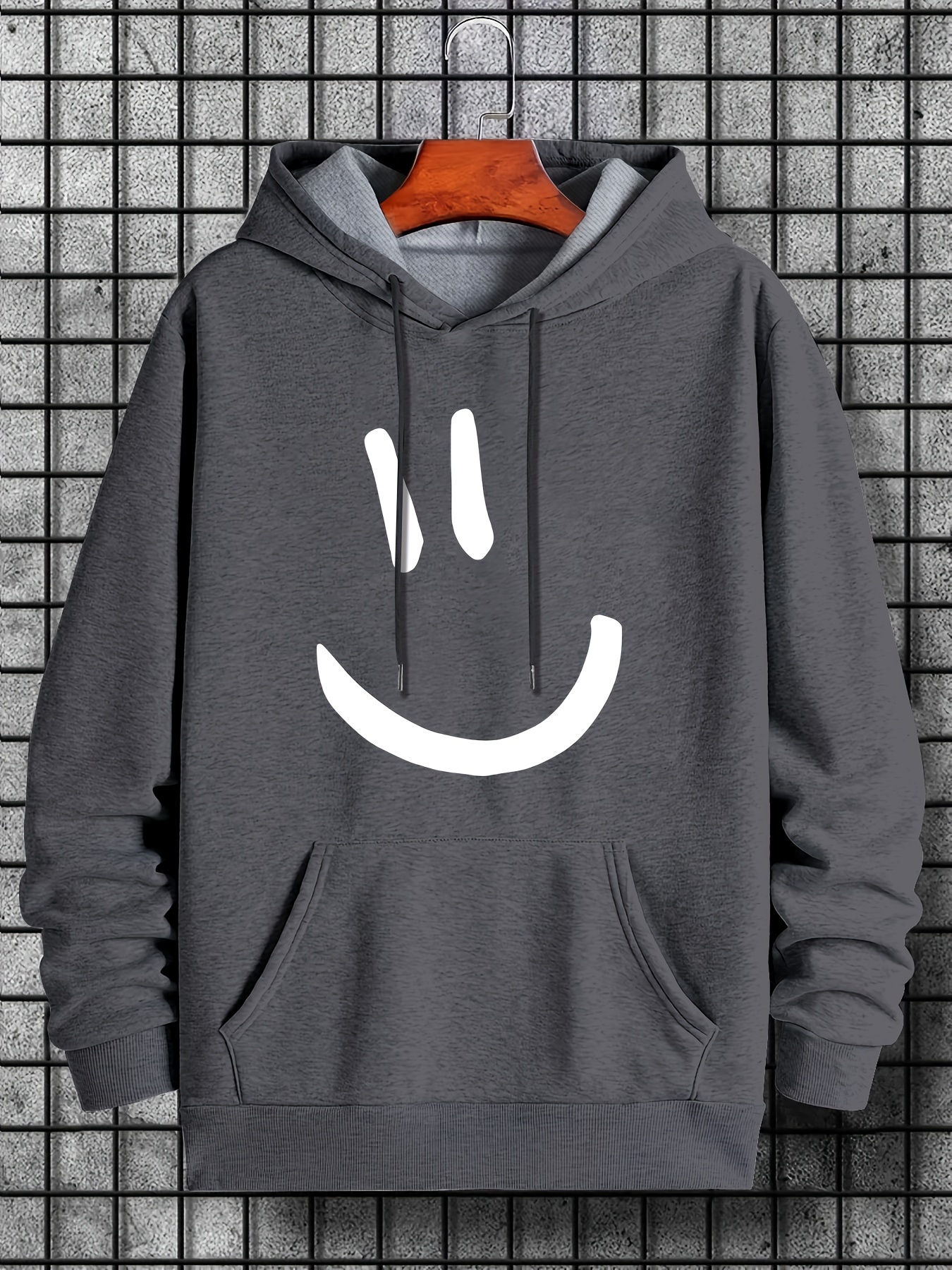 Men's Hoodies Cute Smile Face Graphic Print Hooded - Temu Canada