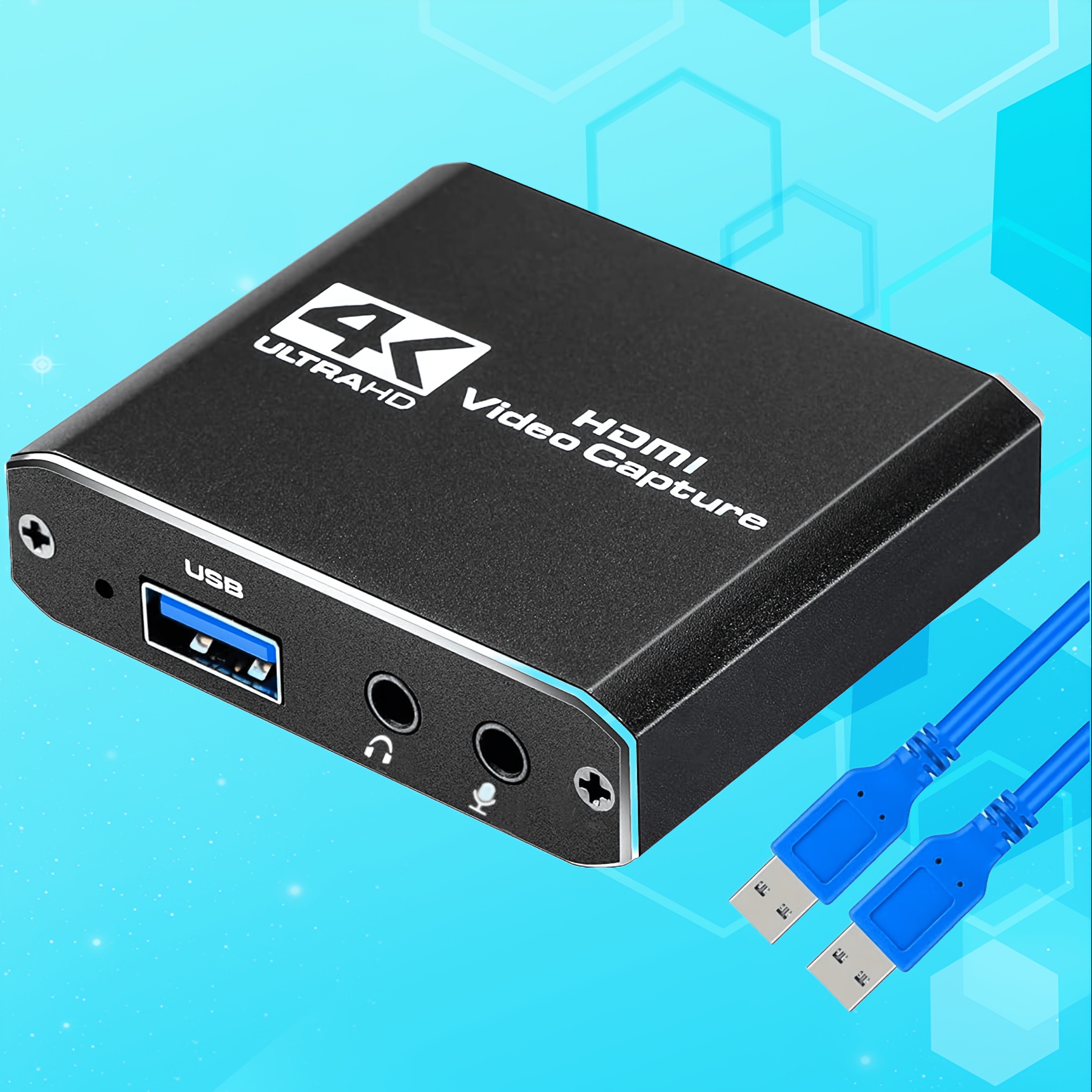  UGREEN Tarjeta de captura de video 4K HDMI a USB-A/USB-C  Tarjeta de captura HDMI Full HD 1080P USB 2.0 Captura de video y grabación  de audio para juegos, transmisión, enseñanza, videoconferencia 