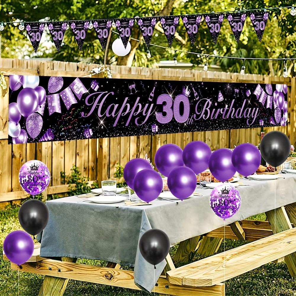 Ballons numérotés pour adultes, bannière d'anniversaire, accessoires de  photomaton, fournitures de décoration pour hommes et