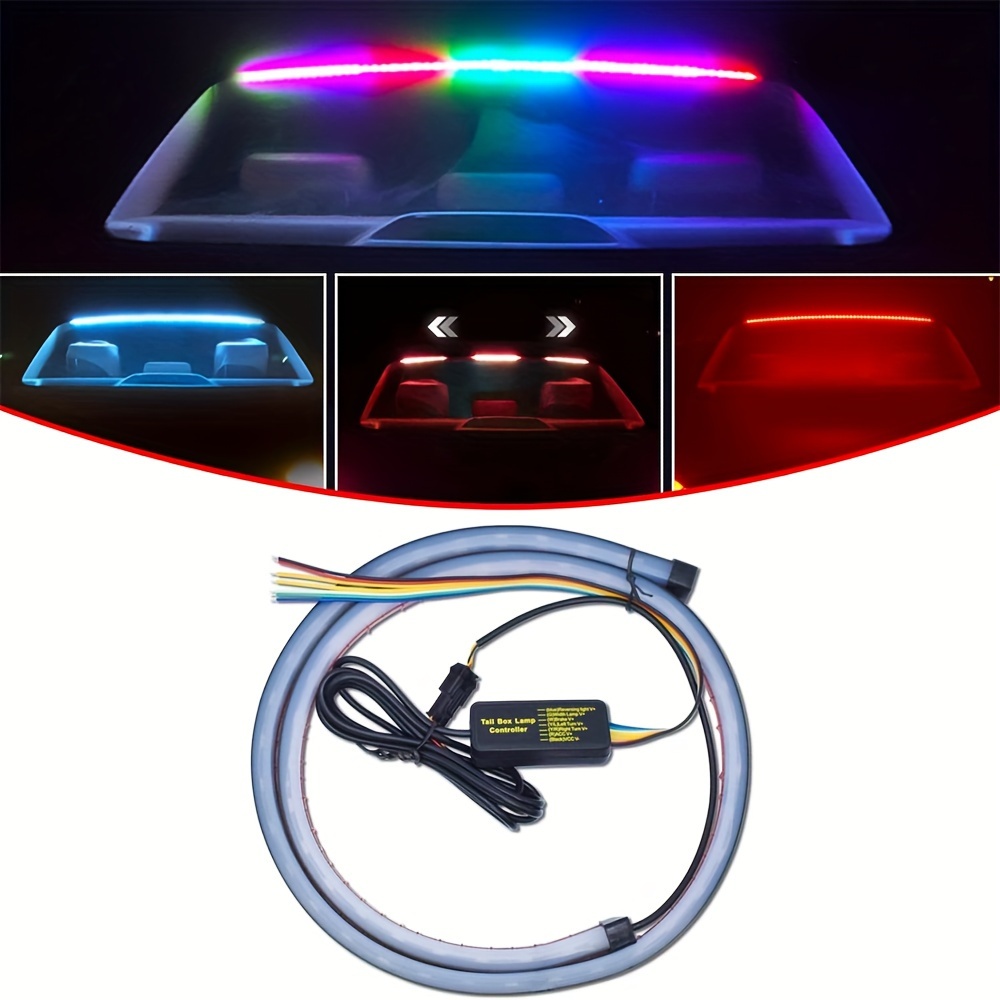 Bande lumineuse Led pour voiture, 90/100cm, troisième feu stop, barre Drl,  clignotants séquentiels, Double Flash
