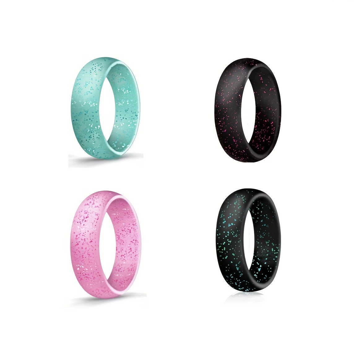 10 Packs Silicone Rings for Women 5.7mm Fashion Rings Wide Metallic Rubber  Wedding Stackable Ring