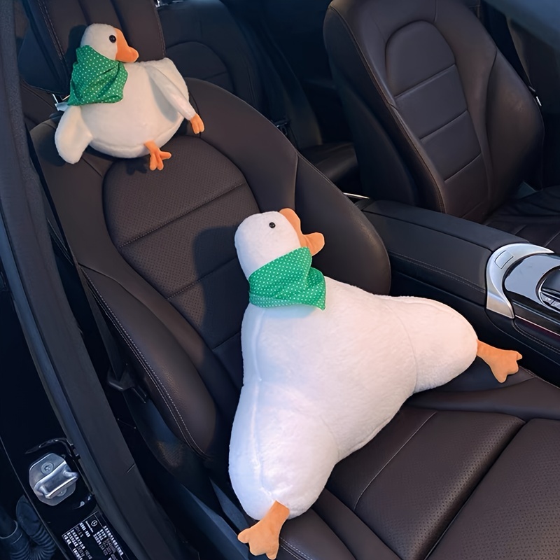 1pc Goose Design Plush Car Seat Cushion