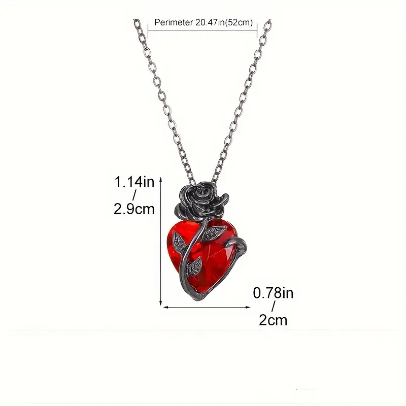rose flower pendent necklace for men gothic style clavicle chain fathers day gift 1