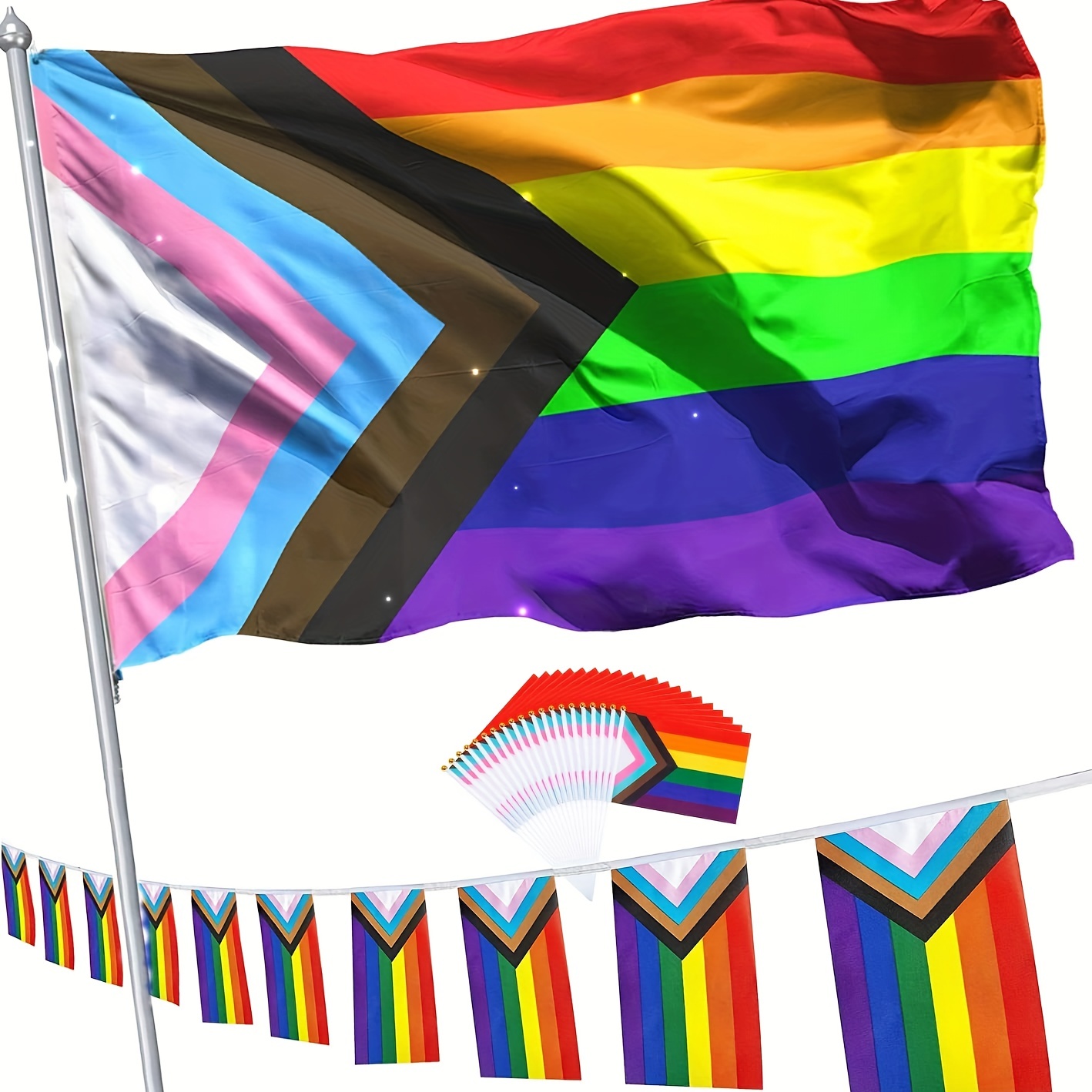  Transgender Trans Pride Rainbow Flag 3x5Ft Outdoor- LGBT Pride  Flags Banner with Brass Grommets for Outdoor Wall : Sports & Outdoors
