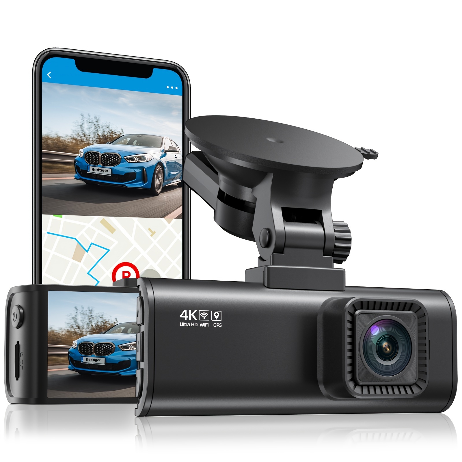 Heaboli Mini 4K Dash Cam with WiFi, GPS and Speed, Front Dash Camera for  Cars