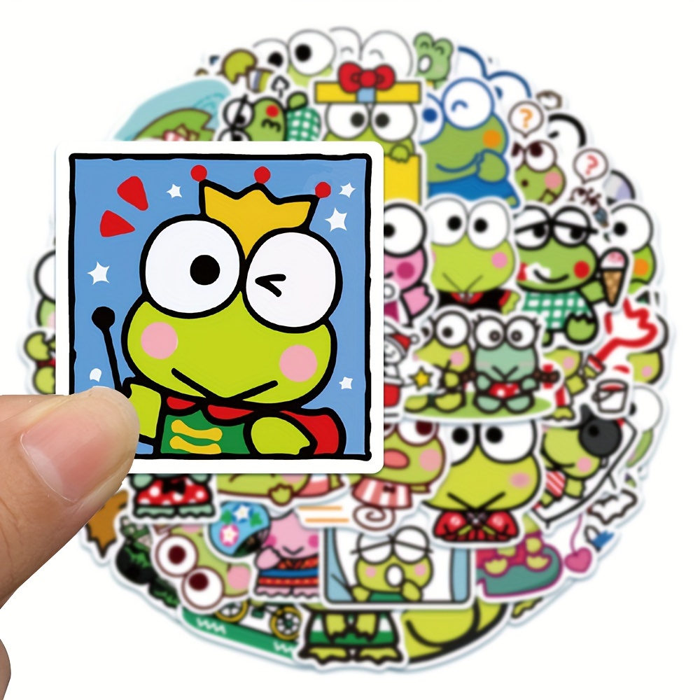 Big Eyed Frog Sticker Hello Kitty Cartoon Mobile - Temu