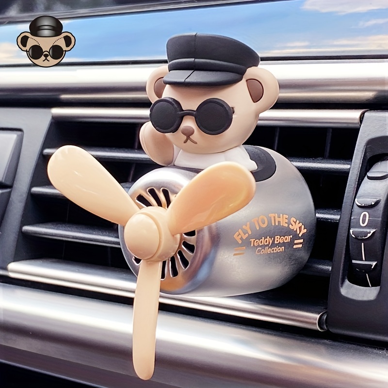 Teddy Bear Pilot Air Freshener - Car Scent Diffuser for Car 62x60x53mm  Essential Oil Car Freshener Cute Little Bear Pilot Car Air Freshener - Car  Air
