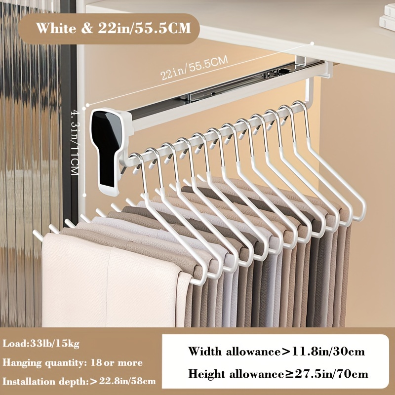 Pull-Out Closet Valet Rod Adjustable Wardrobe Clothing Rail Top