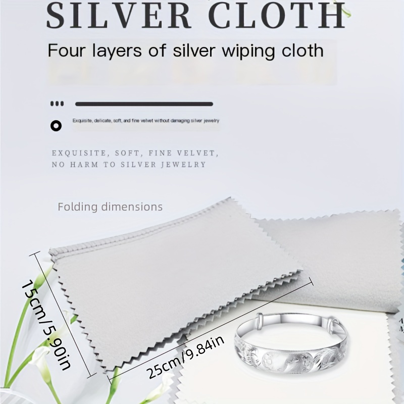 1pc Gray Silver Polishing Cloth For Jewelry Cleaning & Maintenance,  Double-Sided Velvet Gold Cleaning Cloth