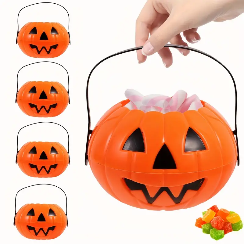 Halloween Pumpkin Buckets Pumpkin Candy Bucket Trick Treat - Temu