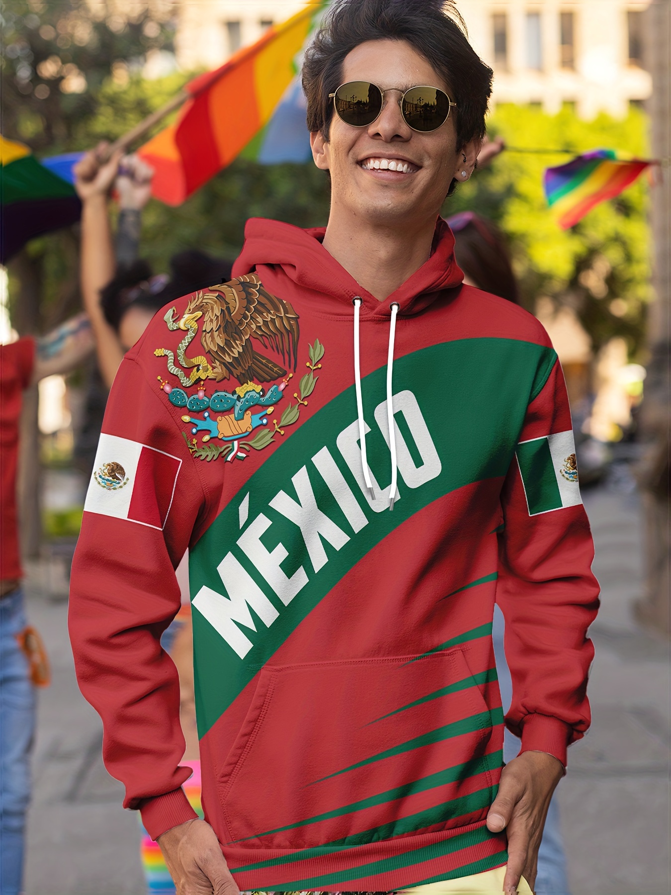 Men's Casual 3D Printing Aztec Mexican Graphic Print Hoodies, Mexico  Drawstring Long Sleeve Comfortable Hooded Pullover Sweatshirt, Men's  Novelty Hood