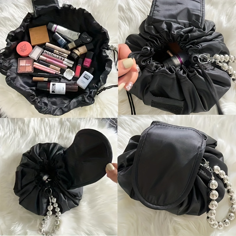 Satin Cosmetic Storage Pouch, Satin Makeup Handbag