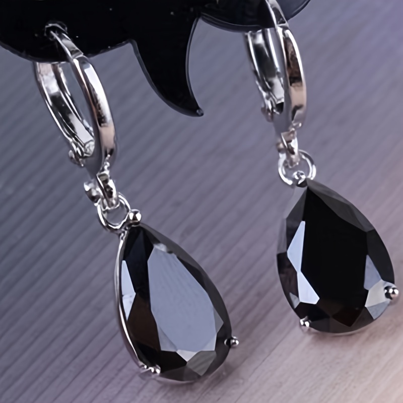 Multicolor Teardrop Zircon Drop Dangle Earrings
