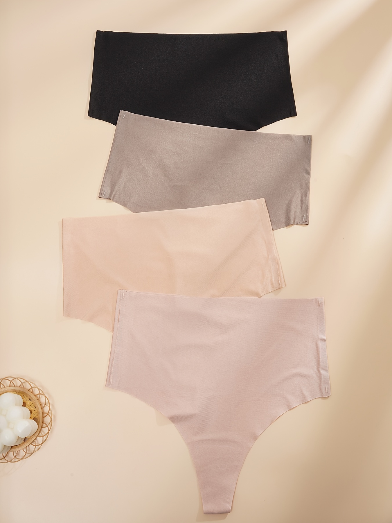 Seamless Solid Thongs Soft Comfy Stretchy Intimates Panties - Temu