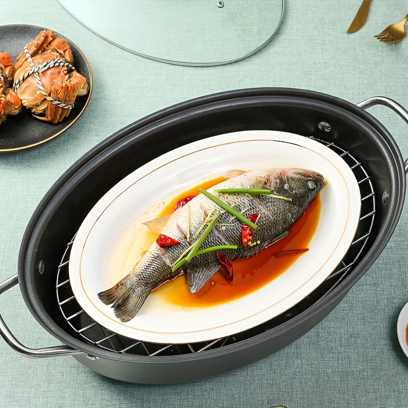 Multifunctional household ceramic non-stick steaming and frying