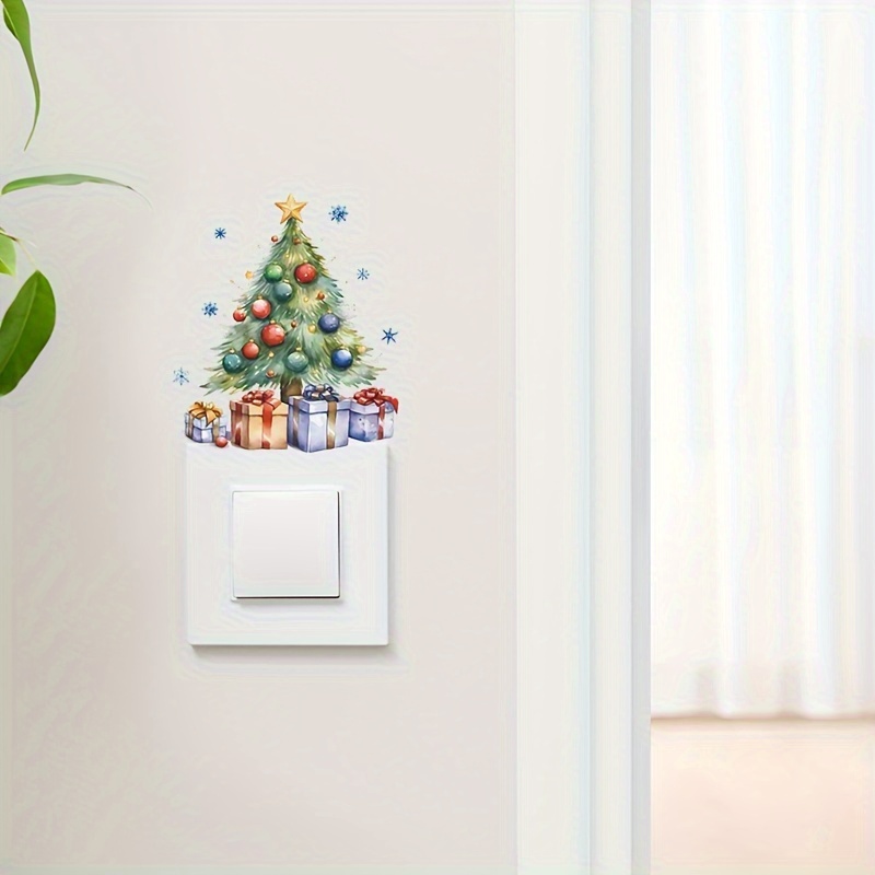 Christmas Light Switch Stickers Christmas Tree Decal Wall Sticker