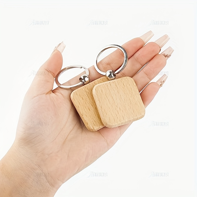 30pcs Wood Keychain Blanks, 3 Shapes Laser Engraving Blanks Key Chain, Wood  Keychains Bulk For DIY Crafts Gift, Various Keychains And Key Tags