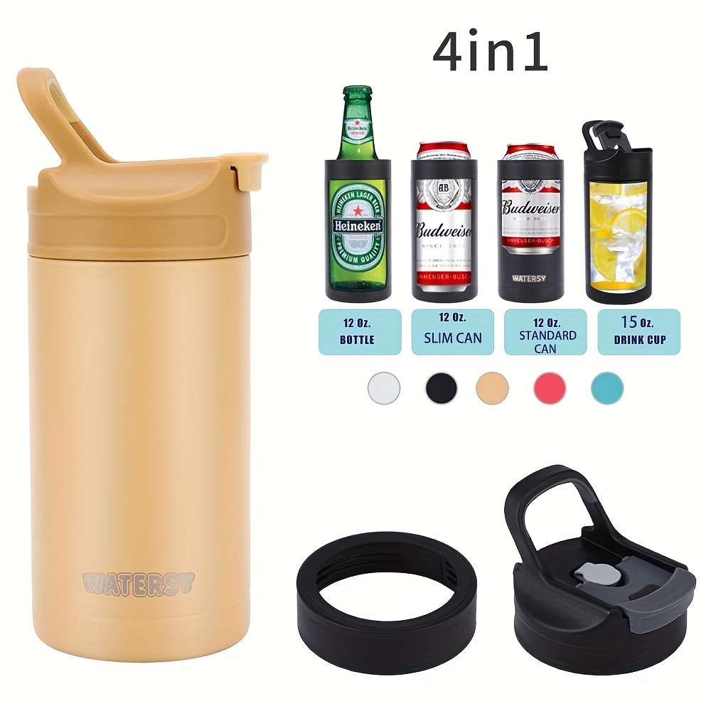 Tumbler, Stainless Steel Vacuum Insulated Can And Bottle Cooler, Double  Wall Can Cooler For Cans And Bottles, Can Chiller And Metal Cooler - Temu