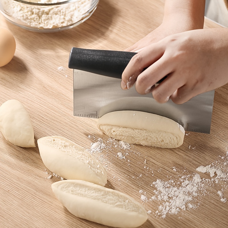 Bench Scraper, Stainless Steel Dough Scraper With Contoured Grip, Dough  Cutter With Precision Scale, Multipurpose Food Scraper For Pastry Dough  Pizza Cake Bread - Temu