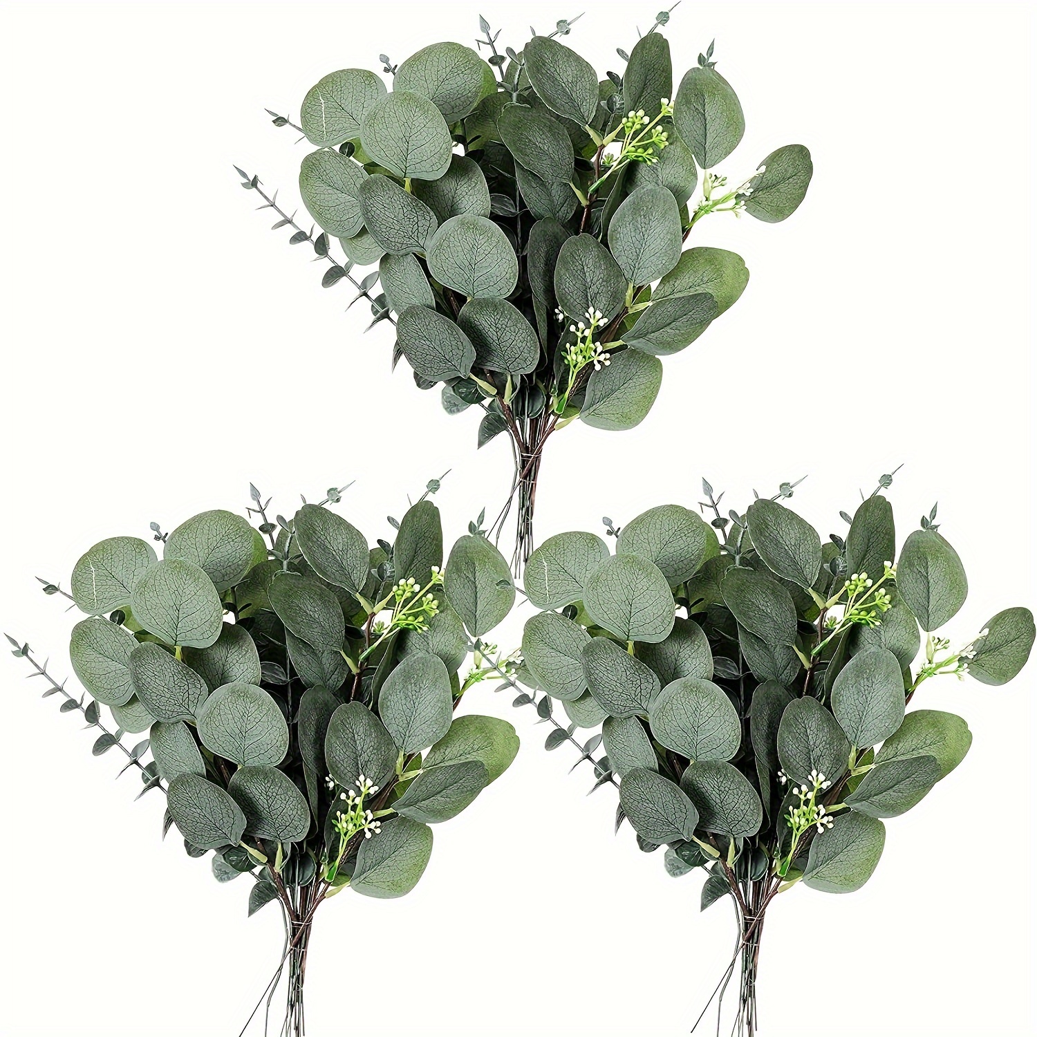 

25pcs Artificial Flowers, Mixed With Artificial Eucalyptus Leaves Stems, Fake Eucalyptus Leaves Spray Silvery Eucalyptus Branch, Artificial Green Plant Branches For Party Wedding Spring Decoration