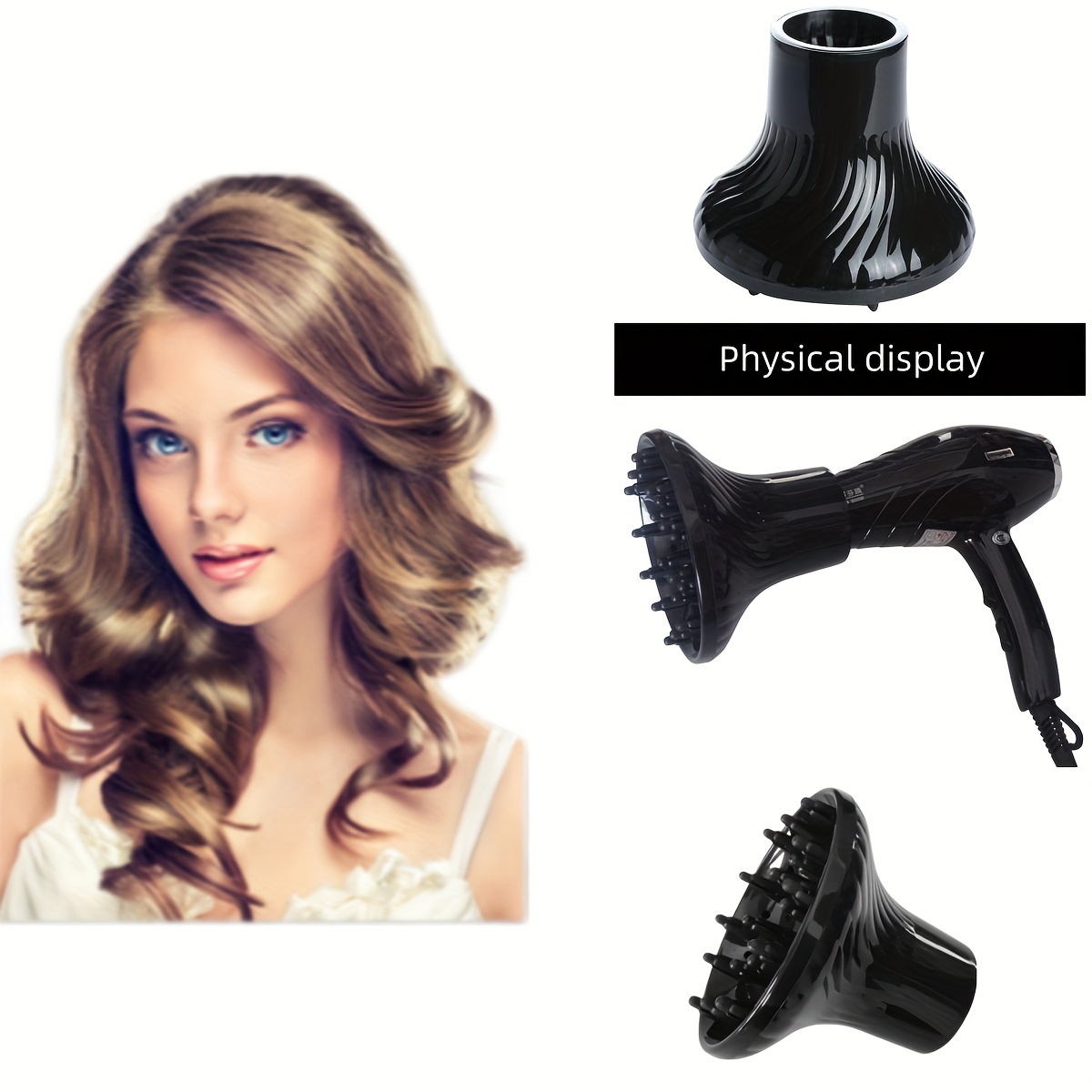 Difusor universal voluminizador de pelo, accesorio difusor de secador de  pelo para cabello rizado y ondulado, secador de pelo plegable, cubierta