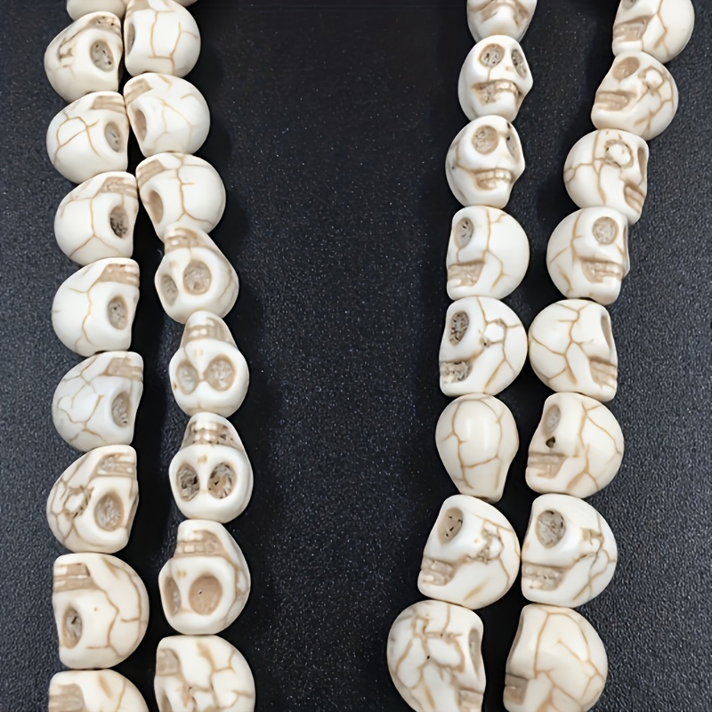 50pcs Halloween Skull Beads for Bracelet, Necklace, Beaded Material for Handmade DIY Jewelry Making, Assorted Varieties,Temu
