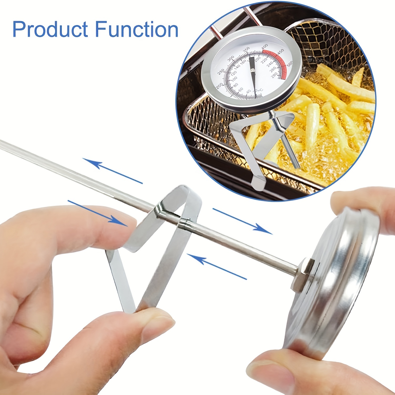 Deep Fryer Thermometer With Clip, Food Temperature Measurement With Stem,  Professional Kitchen Pot Fryer Thermometer, Stainless Steel Fry Oil  Thermometer, Dial Thermometer For Candy And Meat Cooking, Kitchen  Accessaries, Bbq Accessaries 