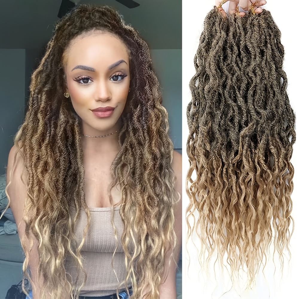 Synthetic Crochet Braids Hair Goddess Faux Locs Crochet Hair Soft Dread  Curly Hair Dreadlock 14/24 Inch Braiding Hair Extensions