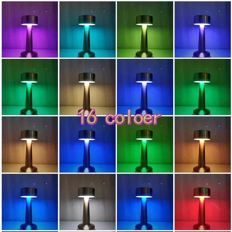 Lámpara Mesa Inalámbrica 1 Pieza Lámpara Mesa 16 Colores - Temu