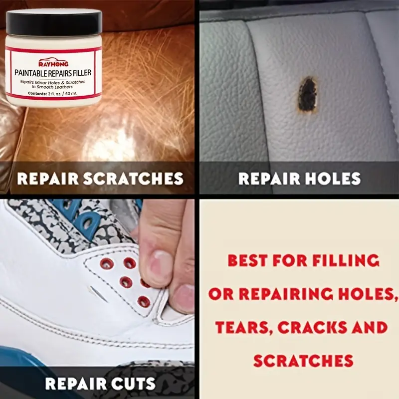 Leather Filler For Filling Or Repairing Holes Tears Cracks - Temu
