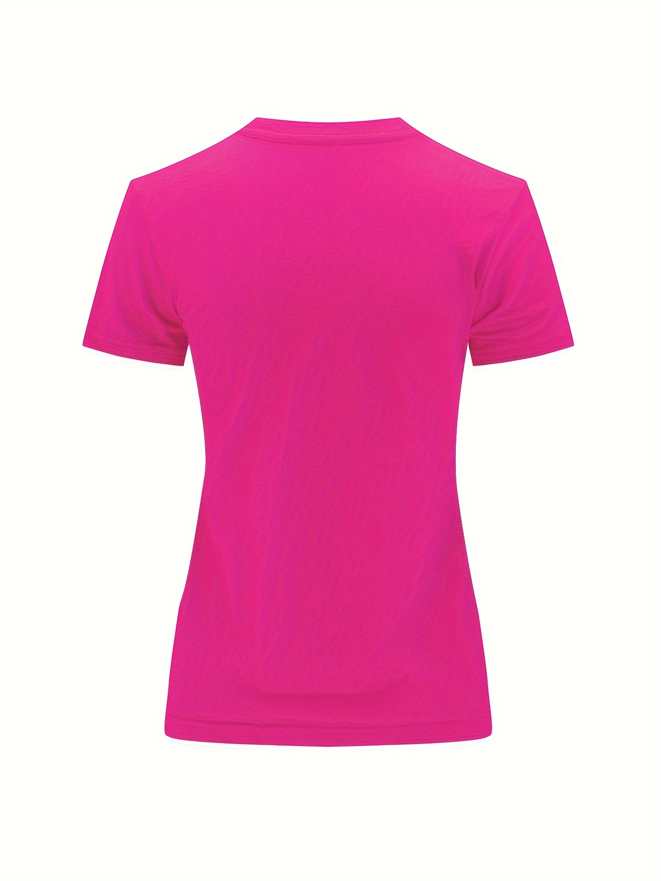 Solid Crew Neck T-Shirt, Casual Short Sleeve Top For Spring & Summer, Women'S Clothing