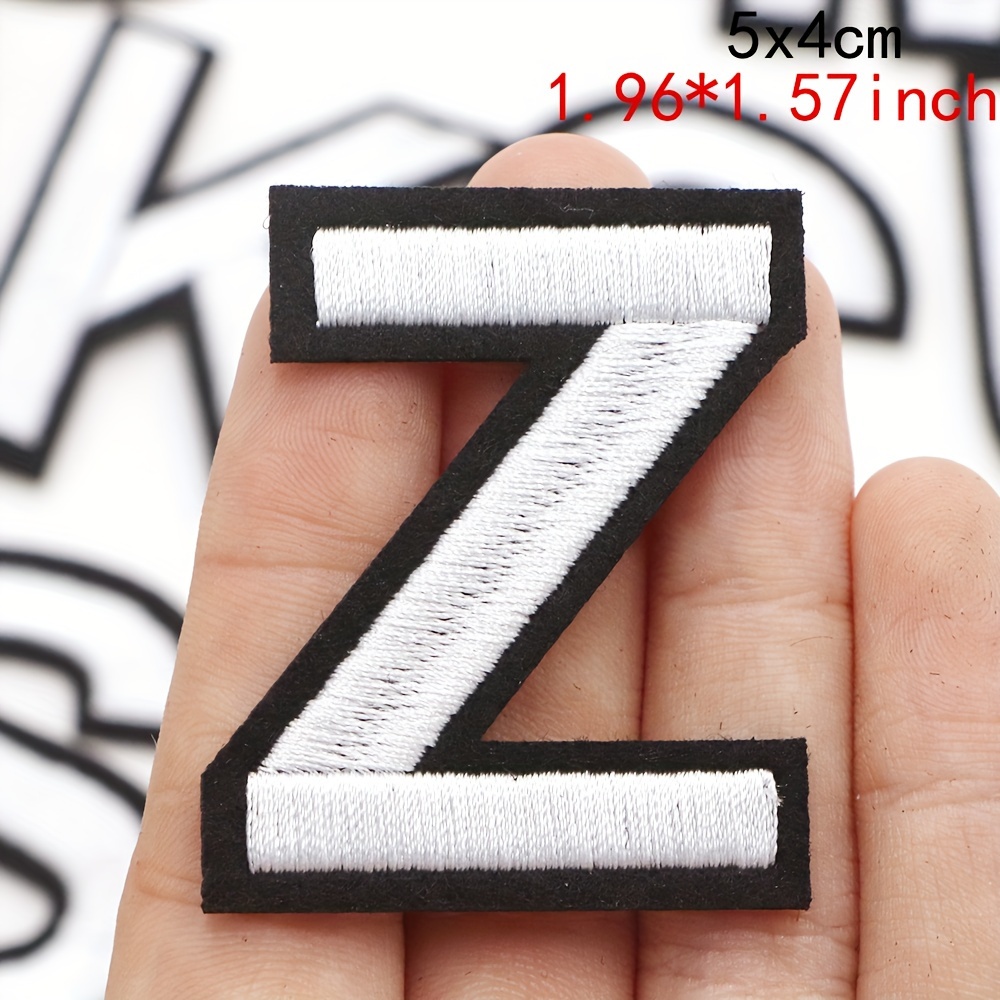 A-Z Letter Iron On Letters Applique Sew On Decorative Craft for Hats White  Black 52pcs 