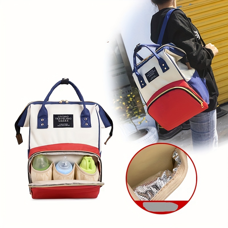 Multi-functional Mommy Bag For Daycare, Large-capacity Bottle Diaper Bag,  Independent Insulated Pockets Mommy Backpack - Temu Germany