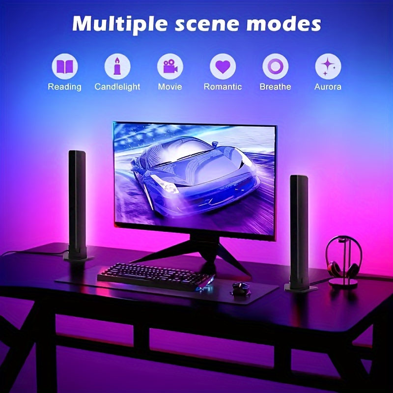 SNADER LED Lightbar, TV Hintergrundbeleuchtung, Gaming Lampe funktioniert  RGB Ambient Smart Sync mit Musik und APP Control Steuerung für Gaming, Deko,  PC, TV, Raumdekoration : : Beleuchtung