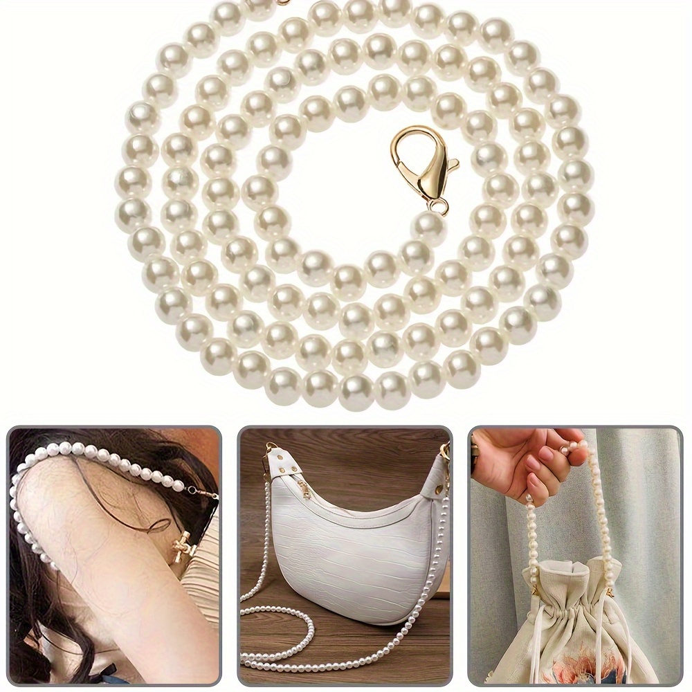 Imitate Pearl Bag Strap Belt Handle Chain Women Shoulder Handbag